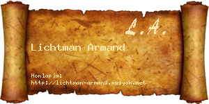 Lichtman Armand névjegykártya