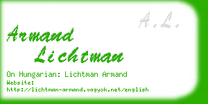 armand lichtman business card